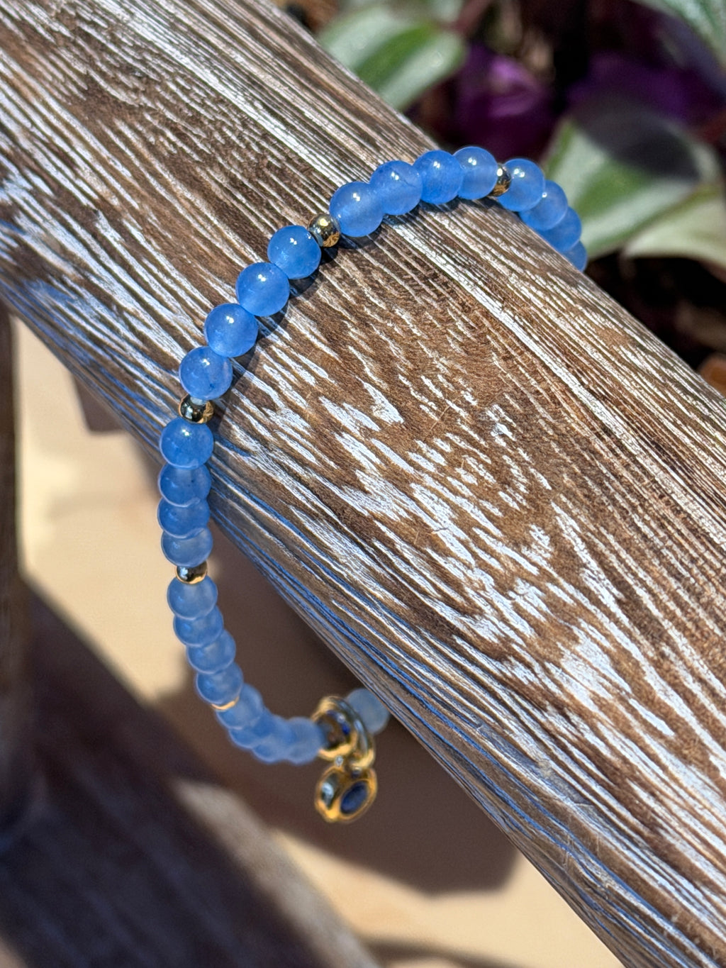 Single Bracelet Baby Blue Glass @Evanston Made Storefront