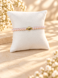 Pink Pearl Glass Beads Evil Eye Bracelet