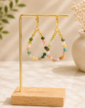 Indian Agate hoops, gold plated