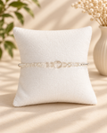 Quartz Crystal & Glass with Sterling Silver plated accents Bracelet