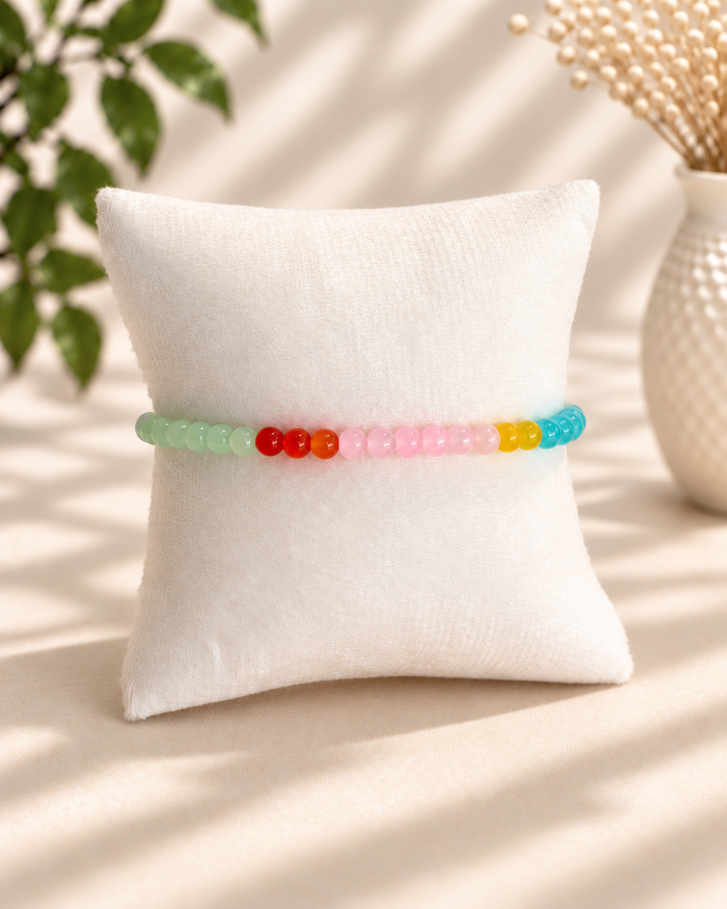 Fun multi-colored glass bead Bracelet