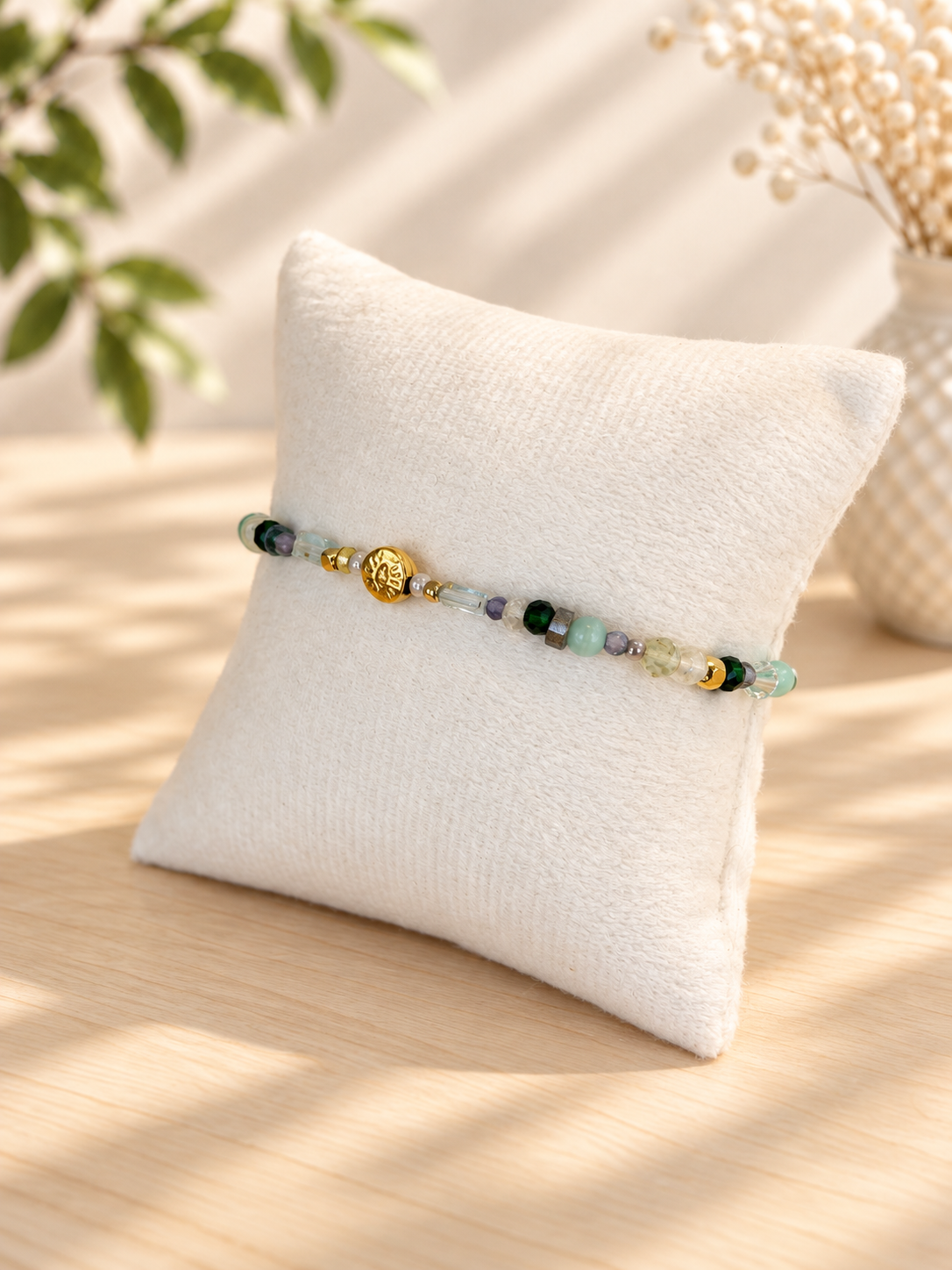 Multi Glass Beads with some gemstones Evil Eye Bracelet