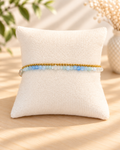 Duet bracelet #7 Aquamarine, mixed gemstones, and glass beads