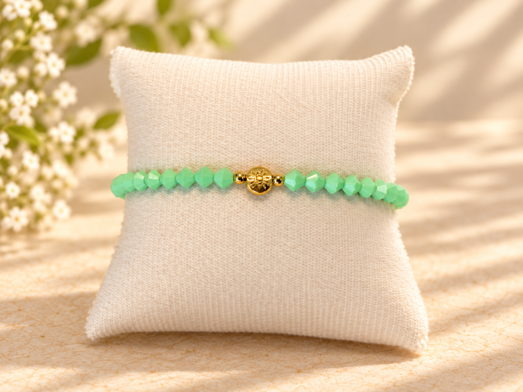 Turquoise Glass Beads Evil Eye Bracelet