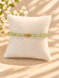 Green Crackle Glass Beads Evil Eye Bracelet