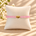 Pink Glass Beads Evil Eye Bracelet