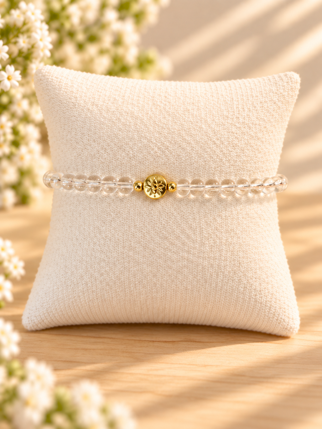 Clear Glass Beads Evil Eye Bracelet