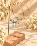 50mm hoops with Howlite stones, gold plated accents