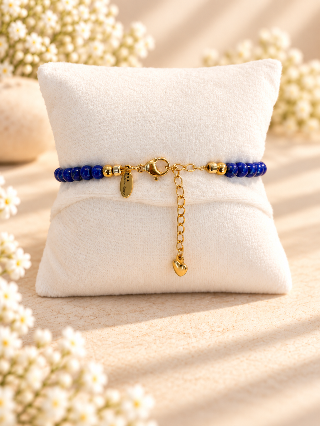 Lapis Lazuli bracelet with 18K Gold Plated Clasp