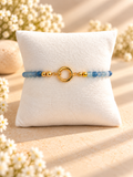 Stormy Aquamarine bracelet with 18K Gold Plated Clasp