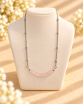 Rose Quartz and Stainless Steel Necklace
