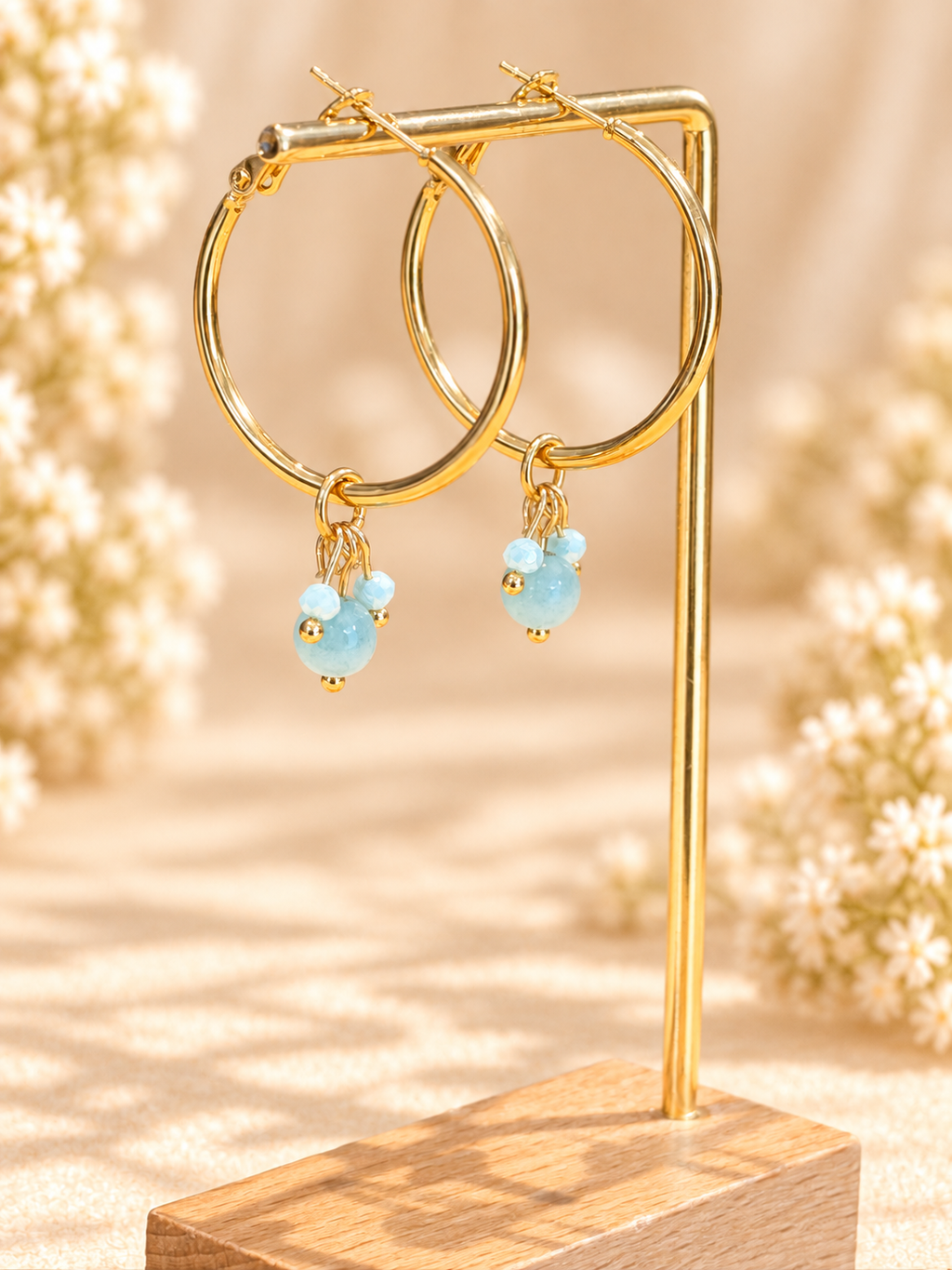 Amanzonite 30mm hoops