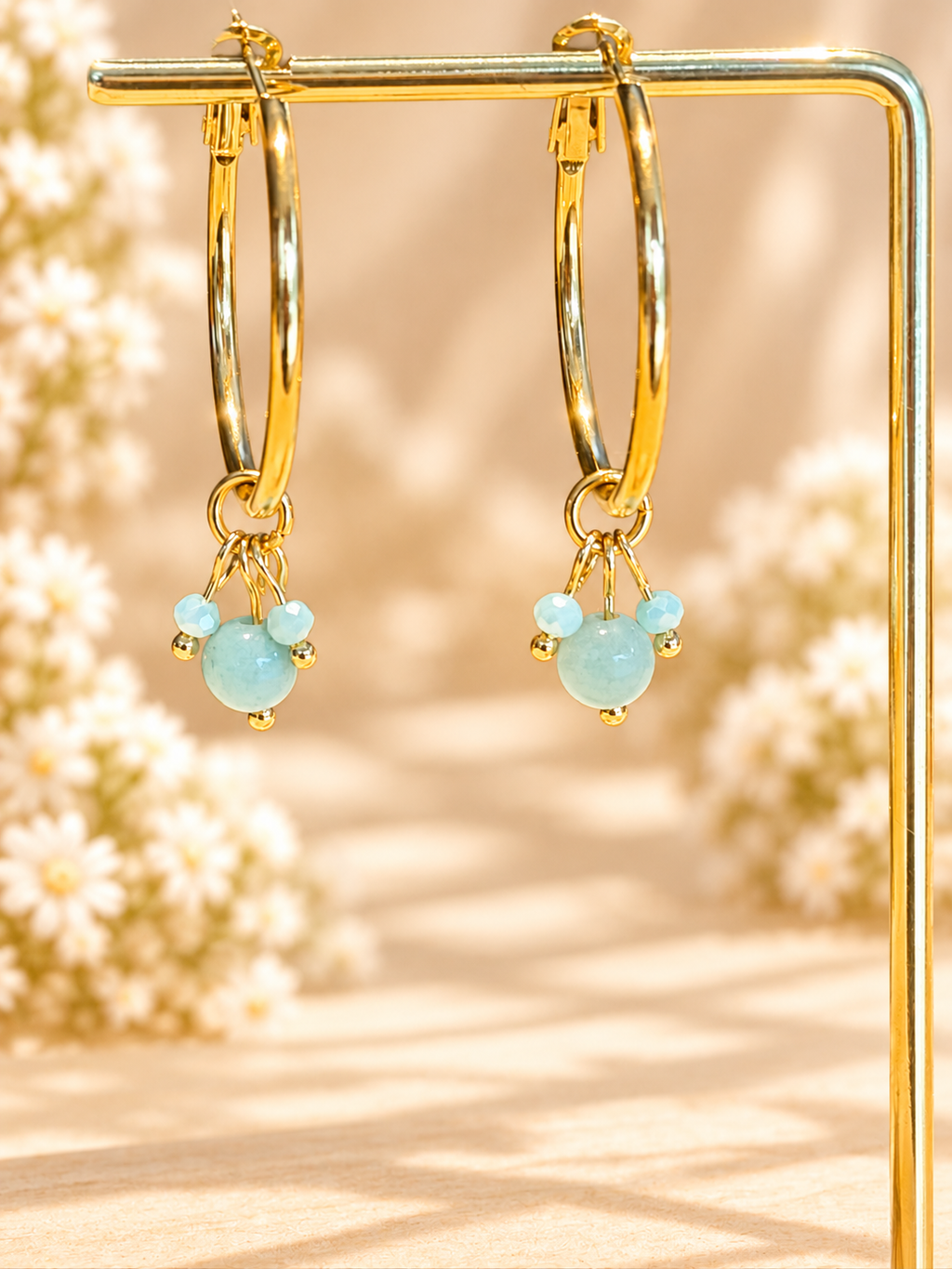 Amanzonite 30mm hoops