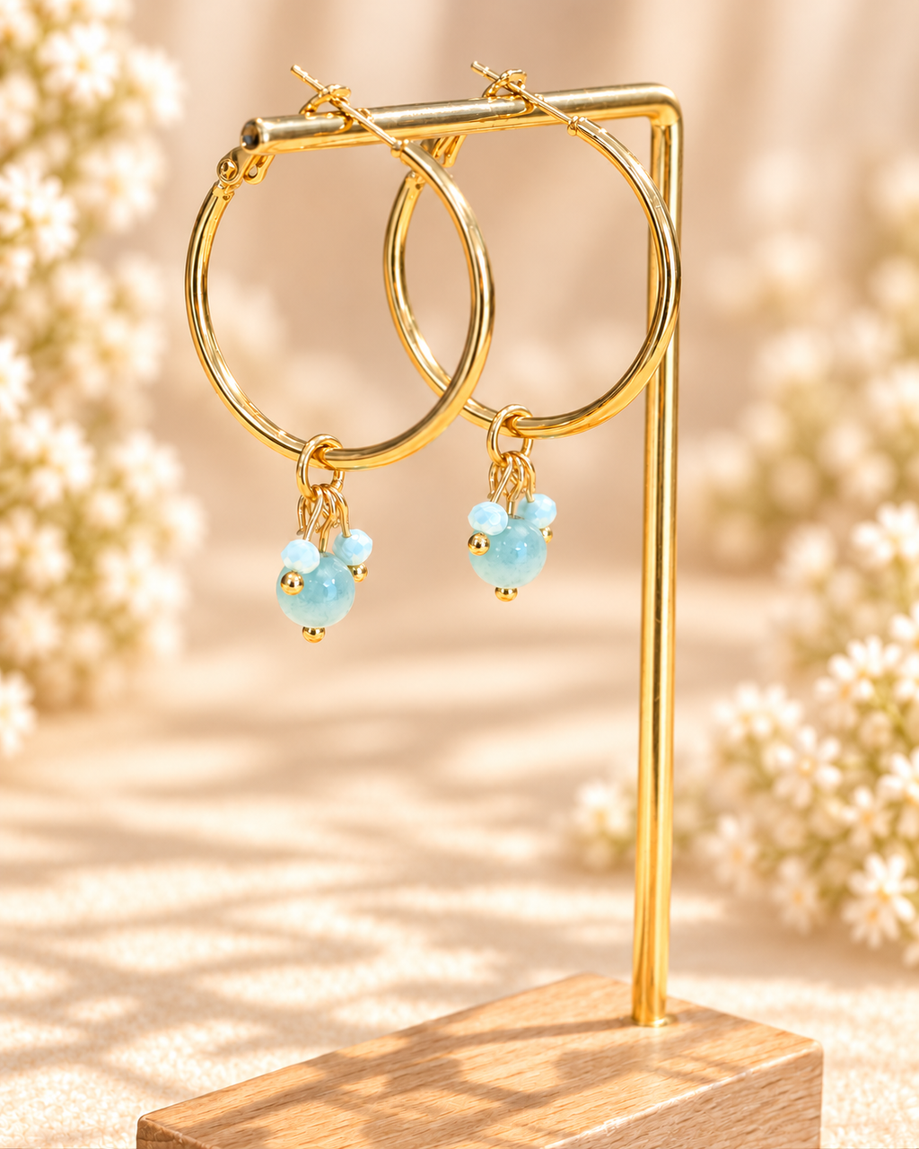 Amanzonite 30mm hoops