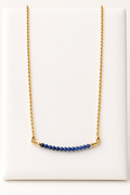 Lapis Lazuli Necklace 2mm beads with gold plated chain