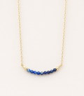 Lapis Lazuli Necklace 3mm beads with gold filled chain