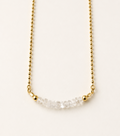 Crystal Quartz 4mm beads with gold plated chain