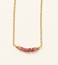 Pink Tourmaline and gold necklace