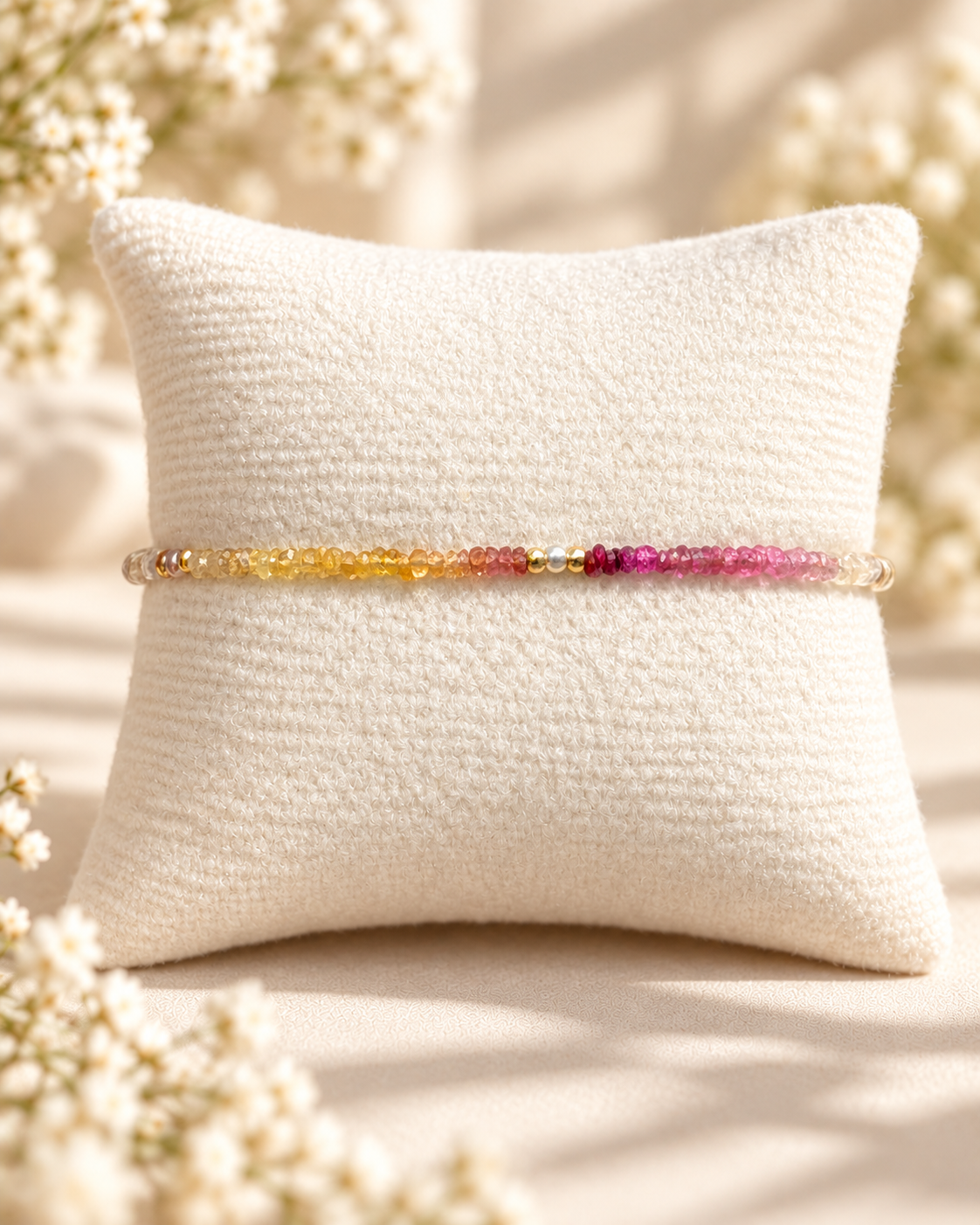 Aria bracelet #18 Sapphires, freshwater pearls, 14k filled accents*