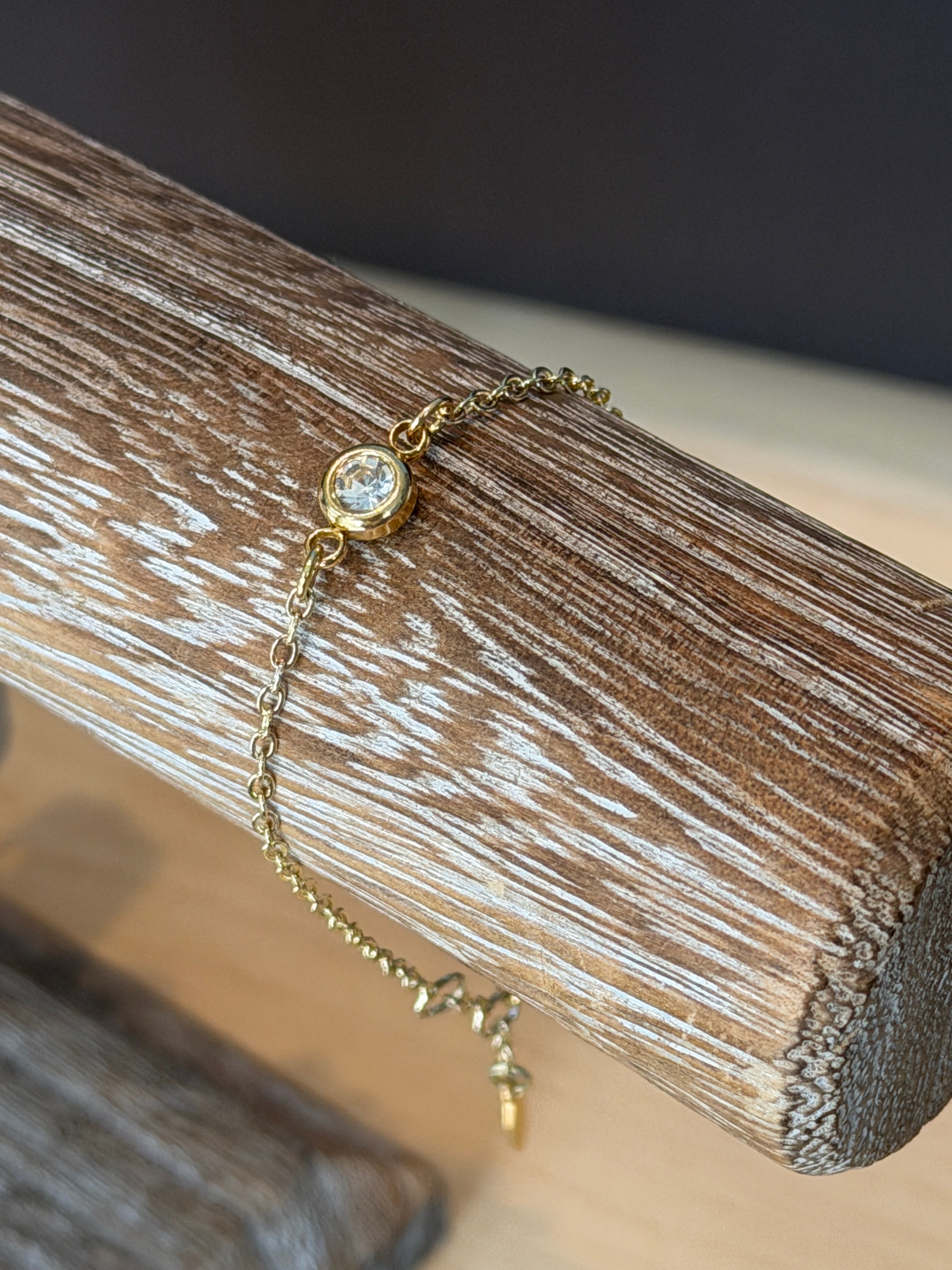Solo bracelet #5 14k gold filled clear crystal