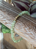 Single Bracelet Green Crackle Glass