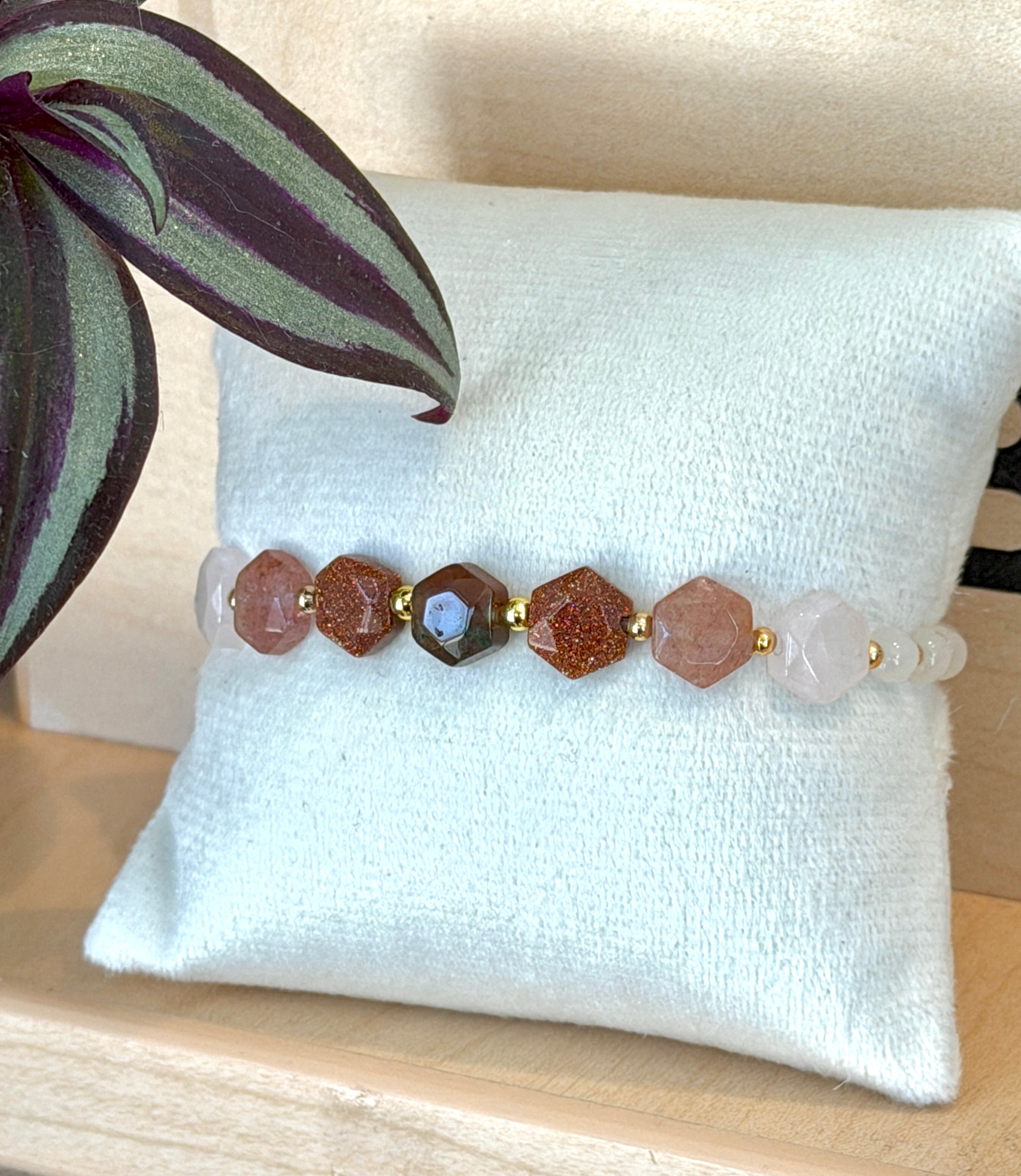 Solo bracelet #4 Hexagon gemstones