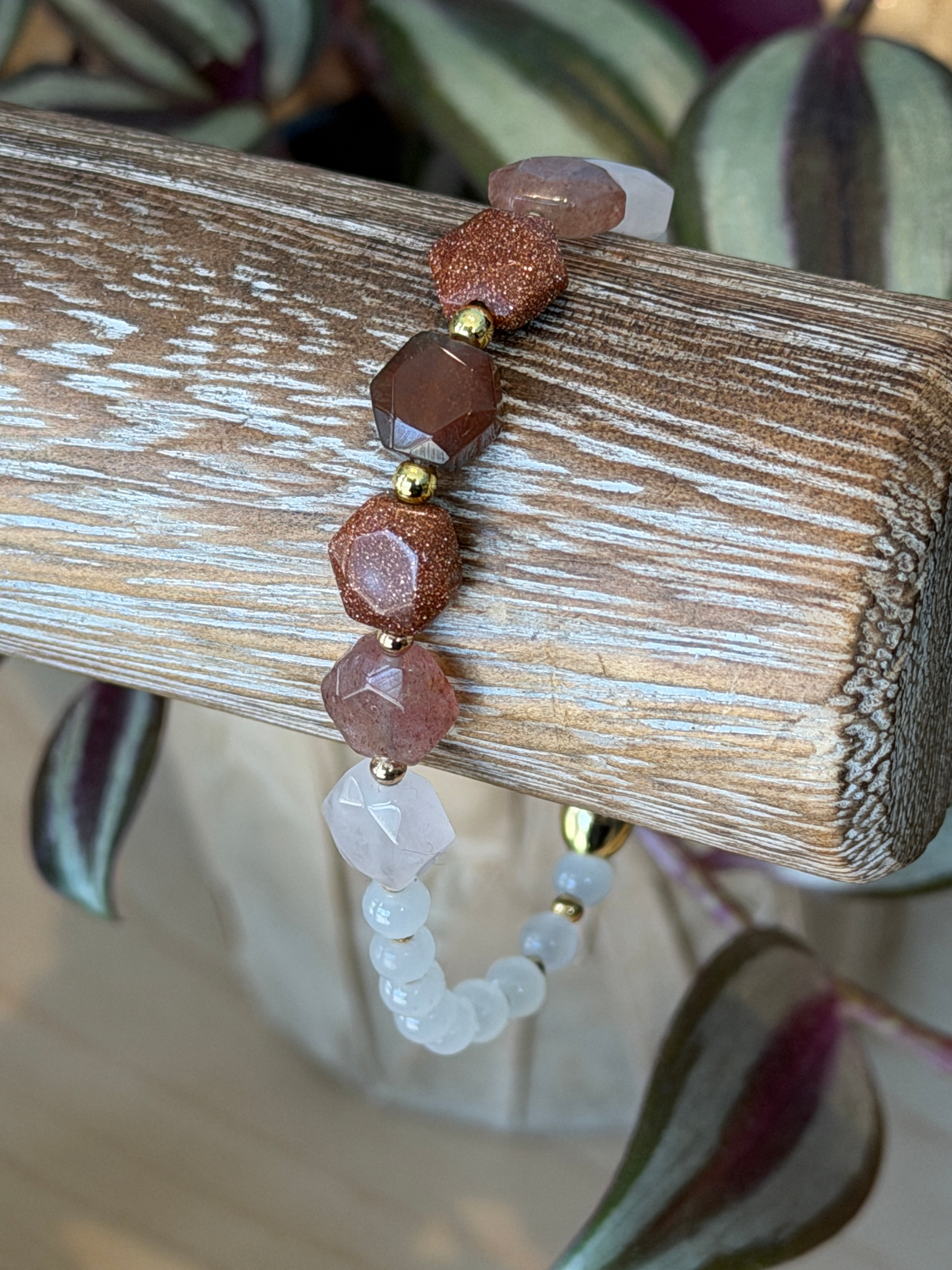 Solo bracelet #4 Hexagon gemstones