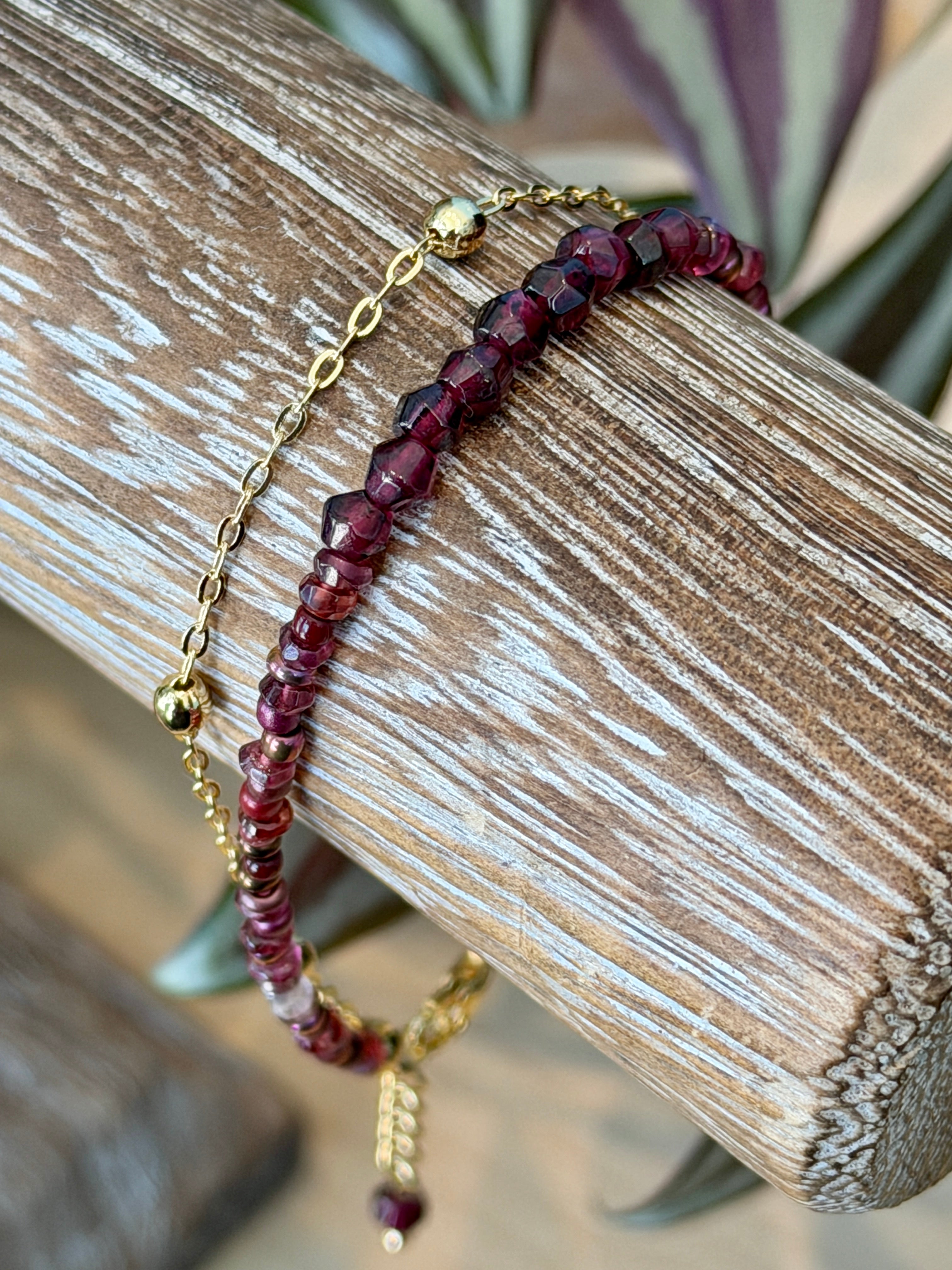 Duet bracelet #15 Garnet
