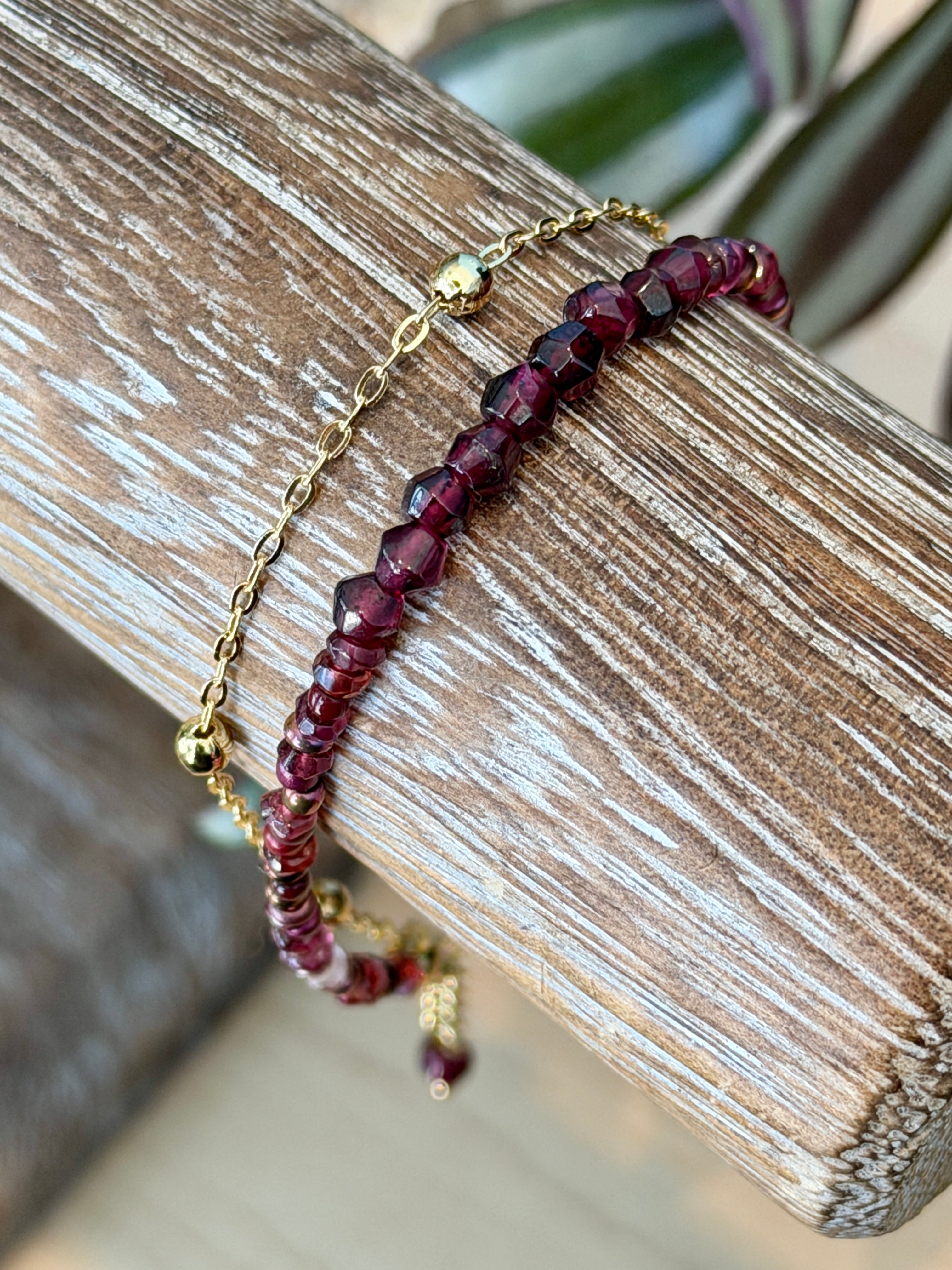 Duet bracelet #15 Garnet