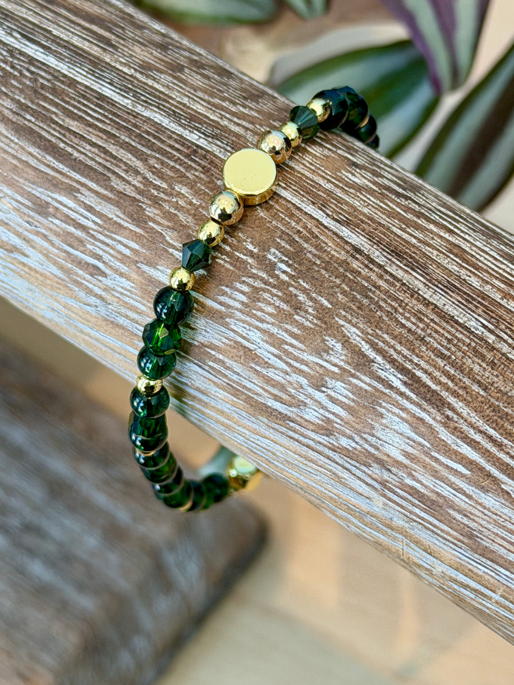 Single Bracelet Forest Green Glass