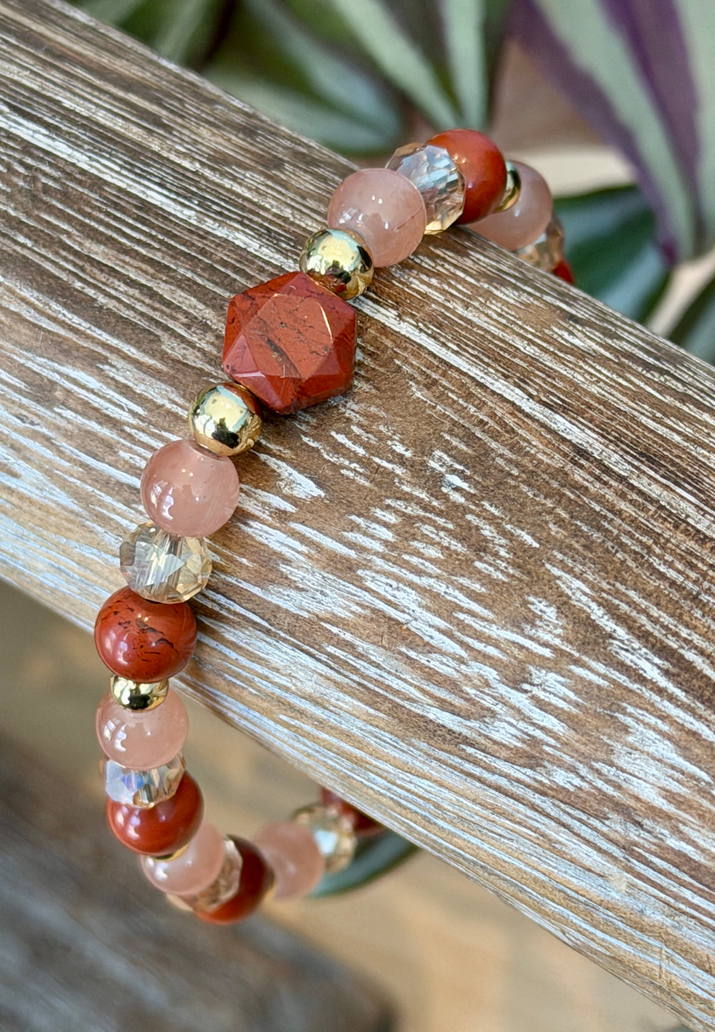 Solo #1 Hexagon Red Jasper Single Bracelet