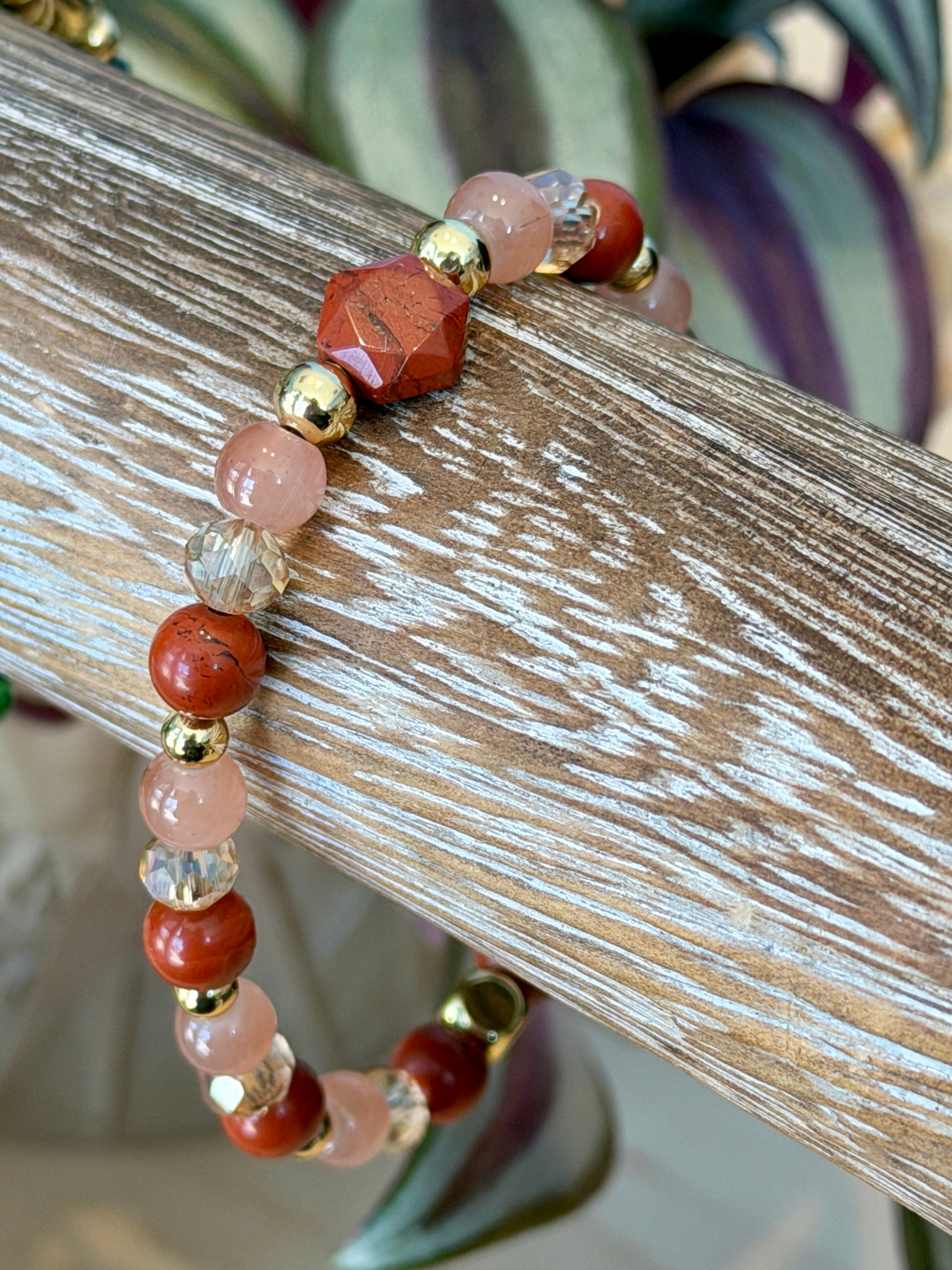 Solo #1 Hexagon Red Jasper Single Bracelet