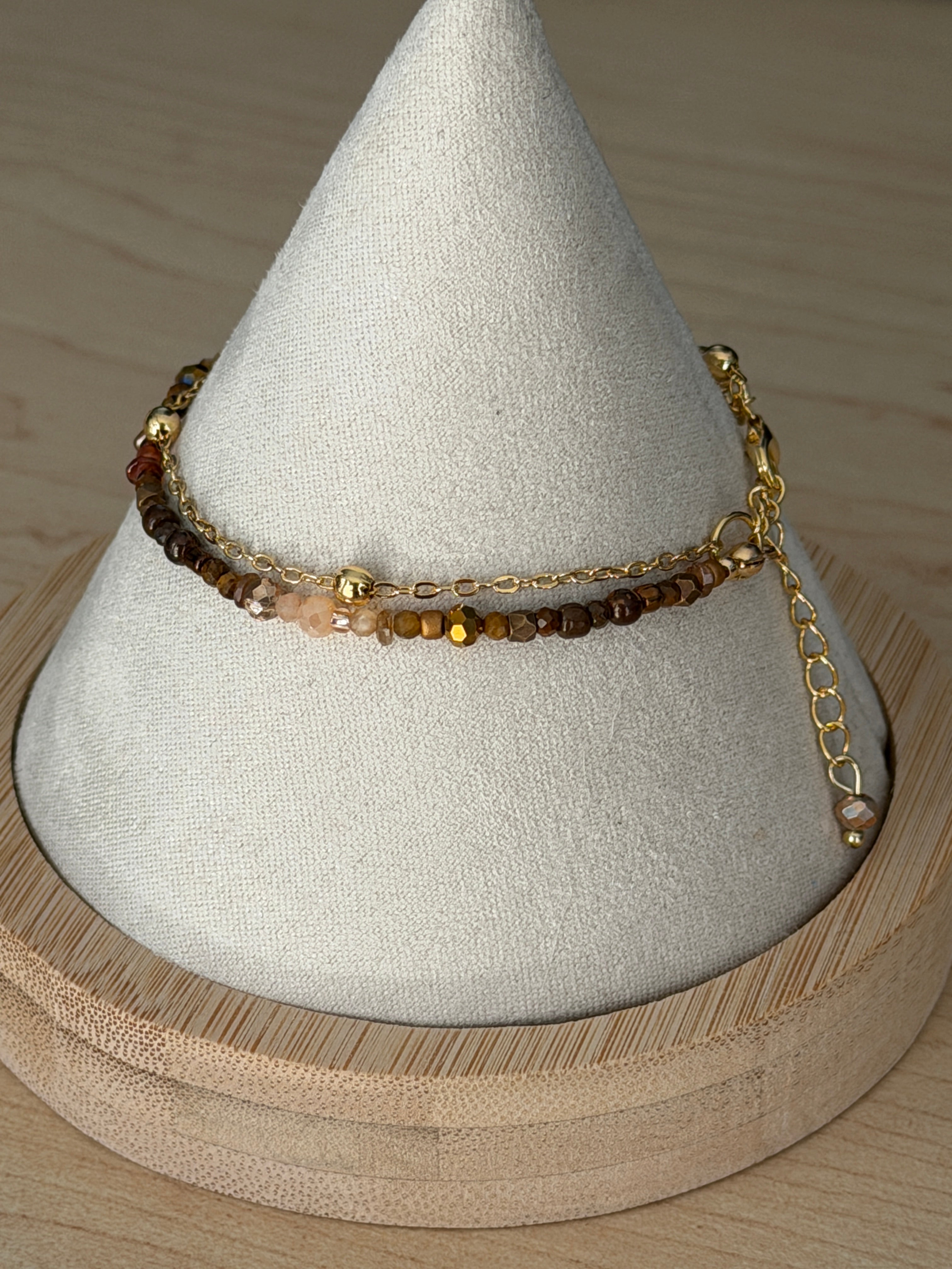 Duet bracelet #15 Garnet