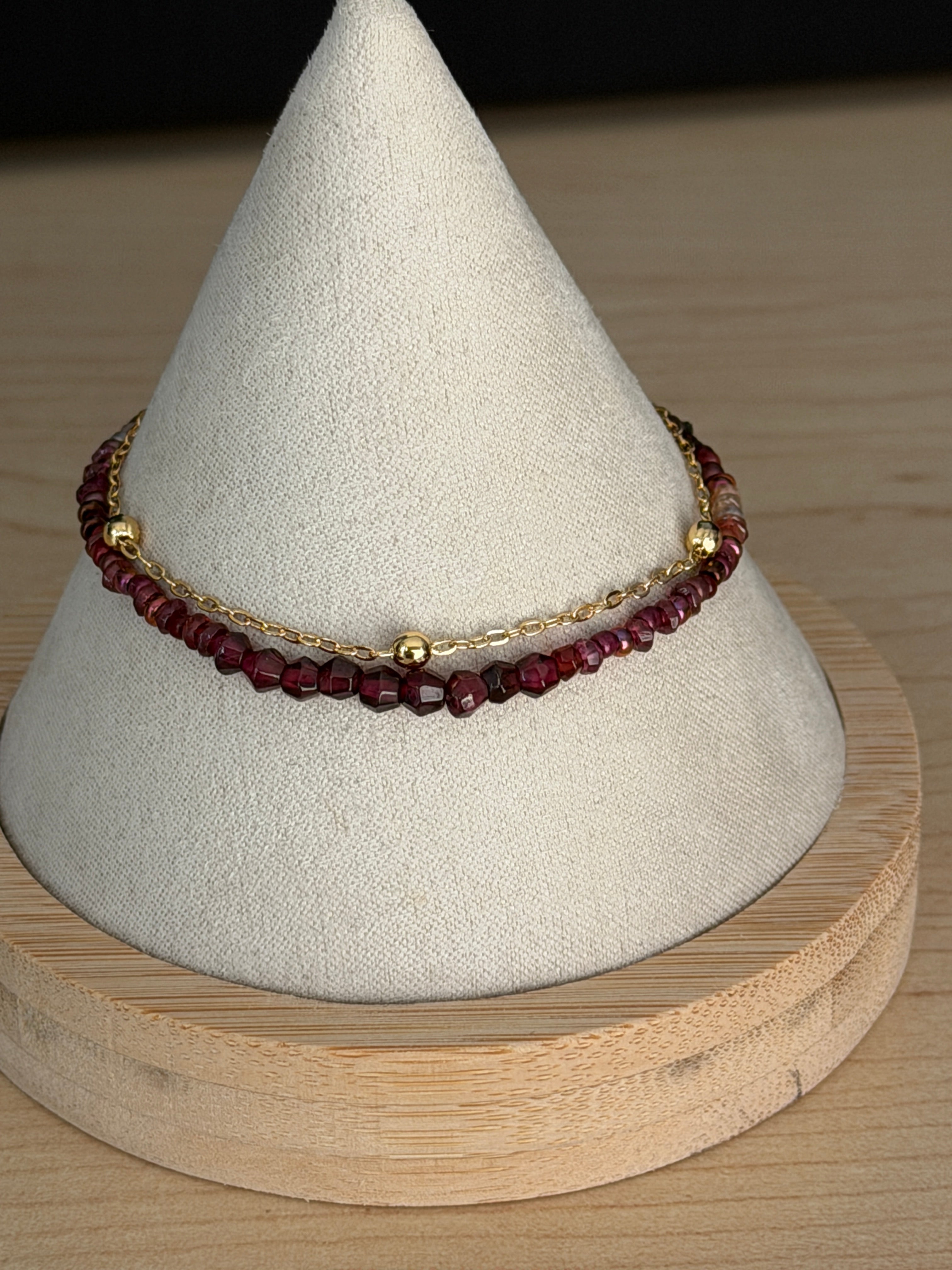 Duet bracelet #15 Garnet