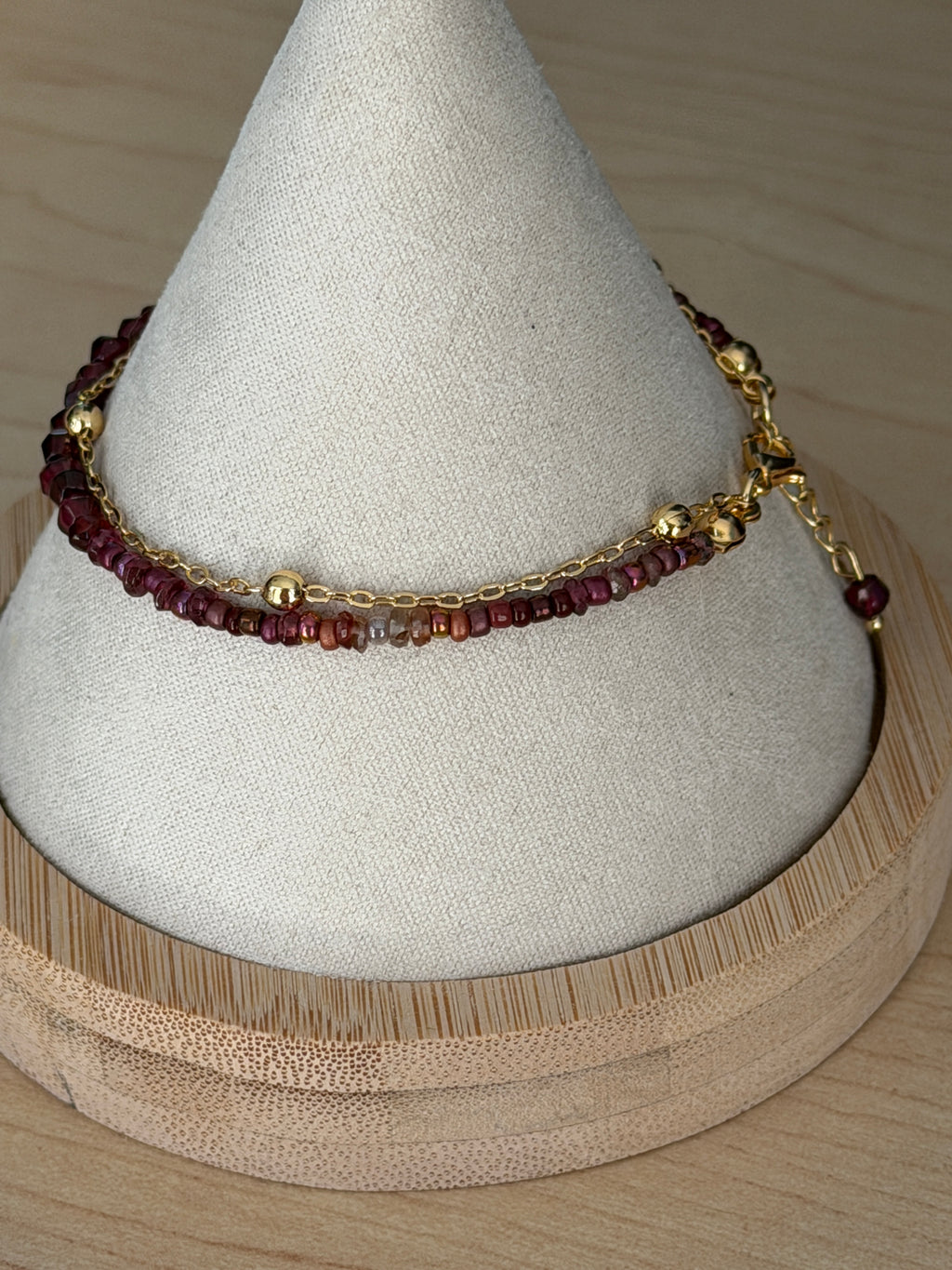 Duet bracelet #15 Garnet
