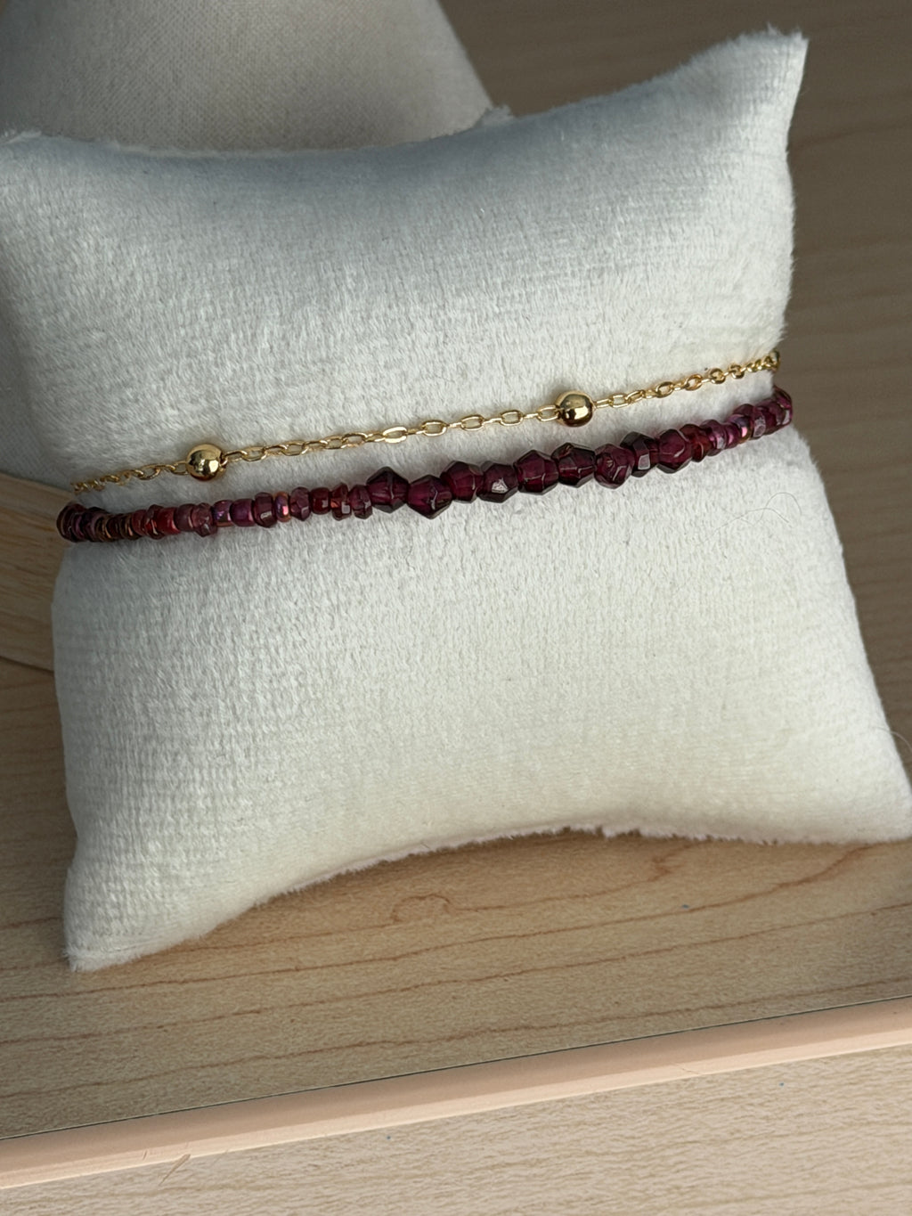 Duet bracelet #15 Garnet