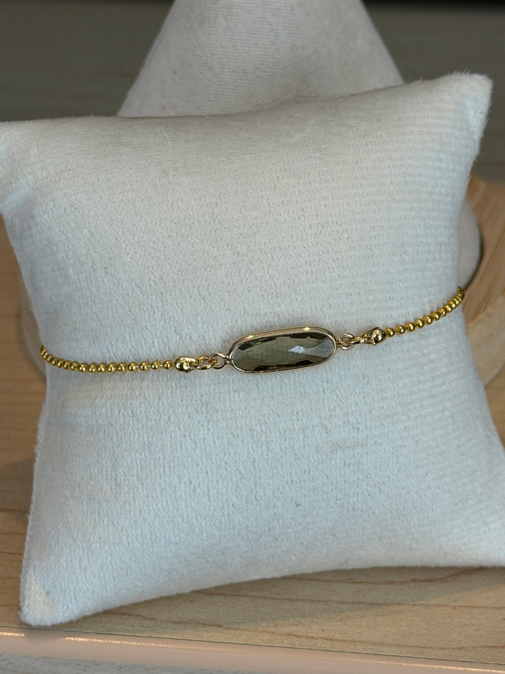 Solo bracelet #8 Grey Crystal and Gold single bracelet
