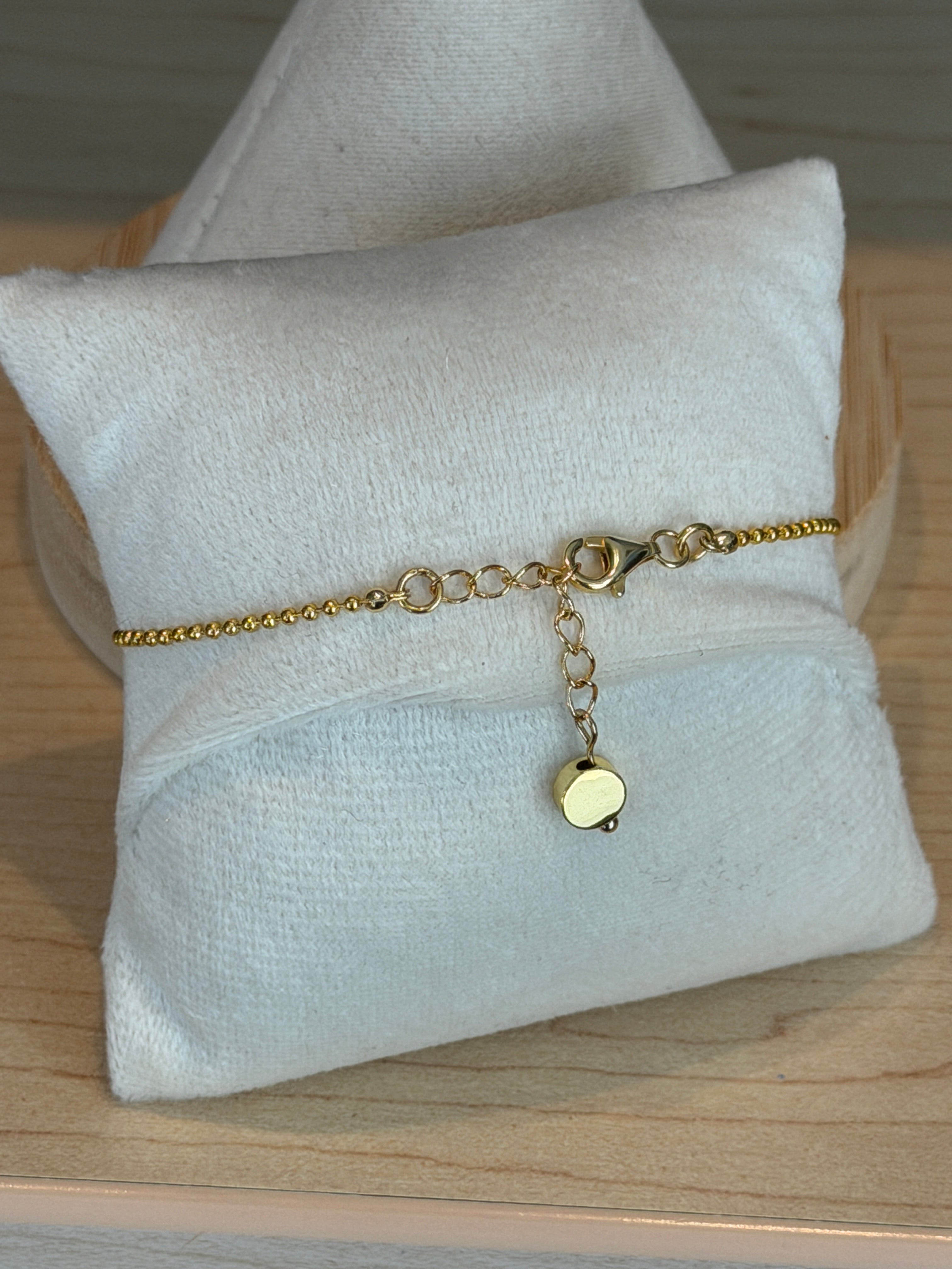 Solo bracelet #8 Grey Crystal and Gold single bracelet