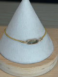 Solo bracelet #8 Grey Crystal and Gold single bracelet