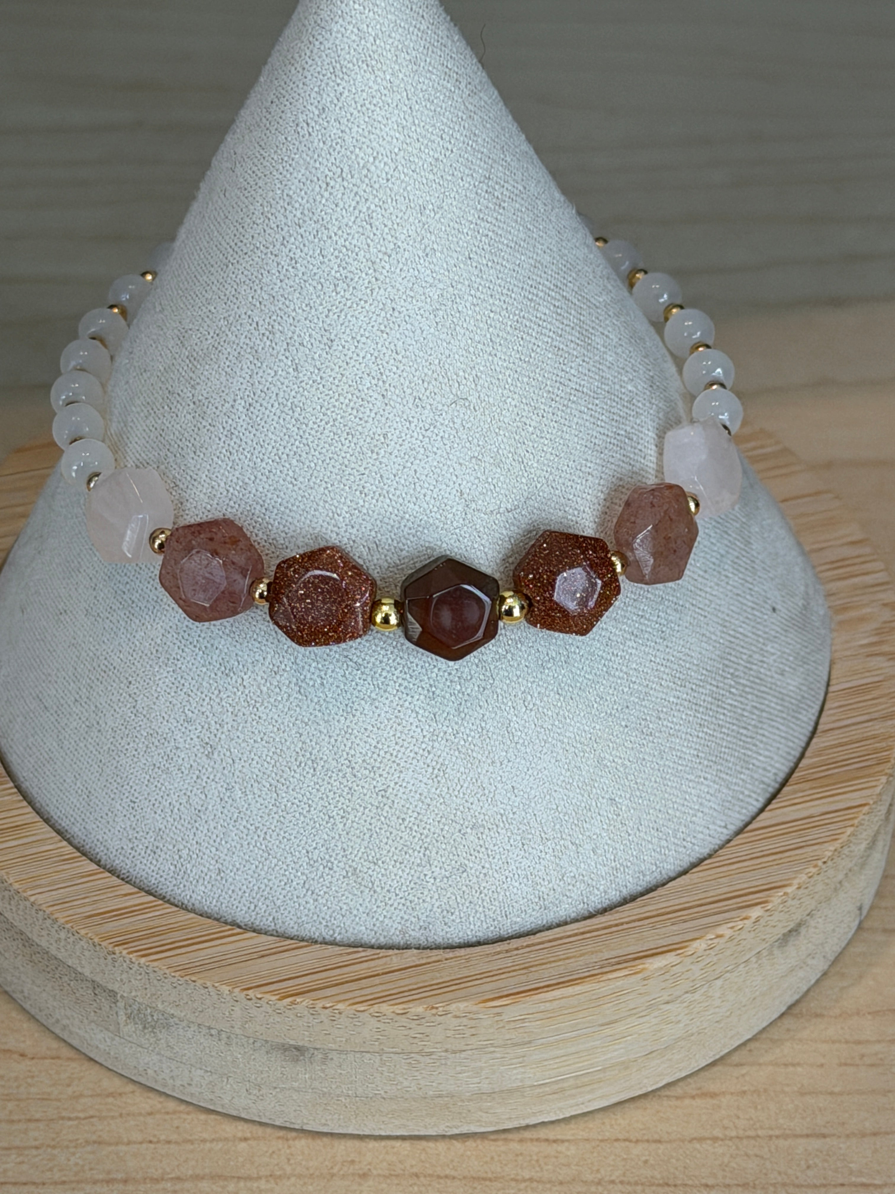 Solo bracelet #4 Hexagon gemstones