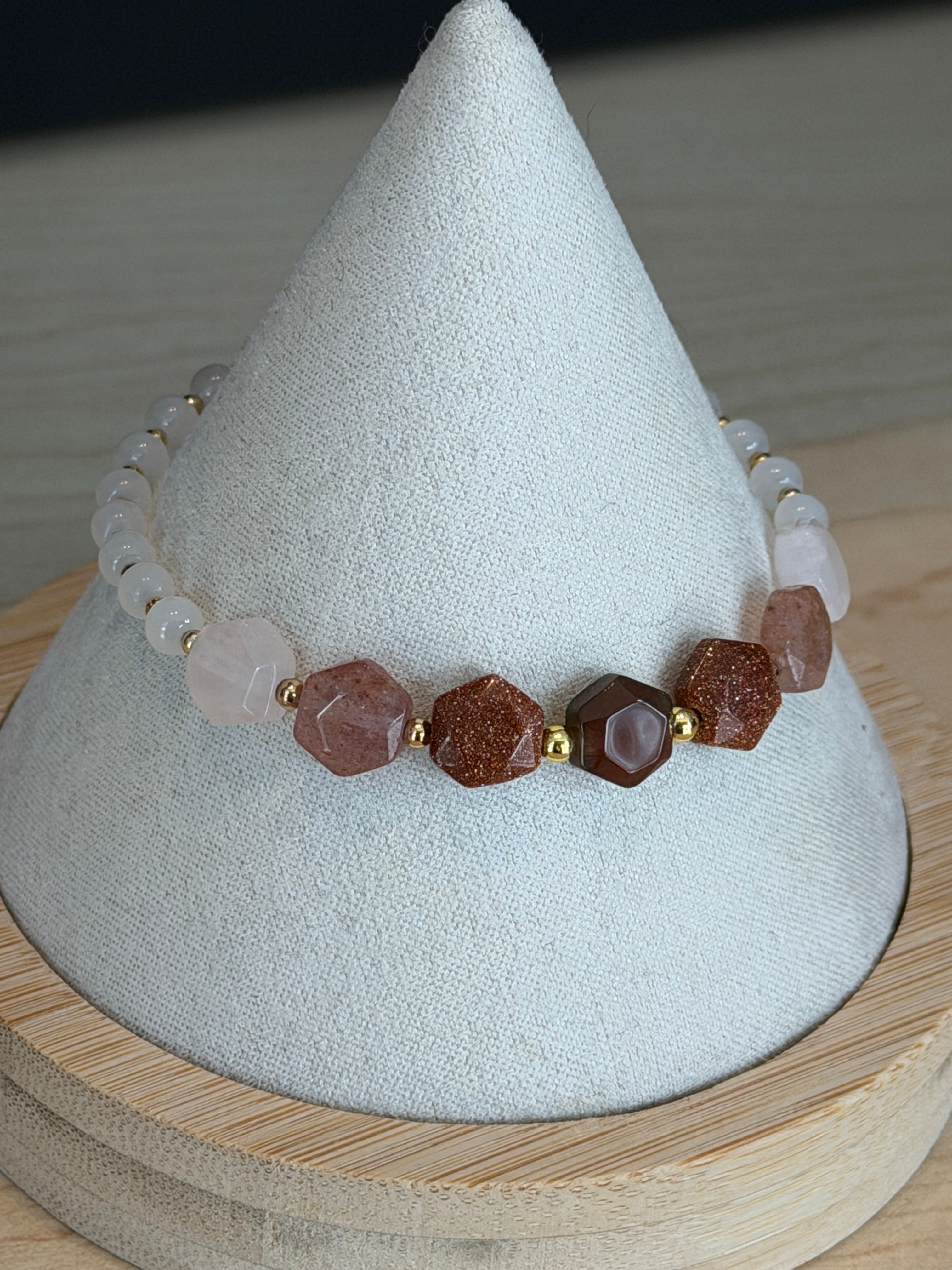 Solo bracelet #4 Hexagon gemstones