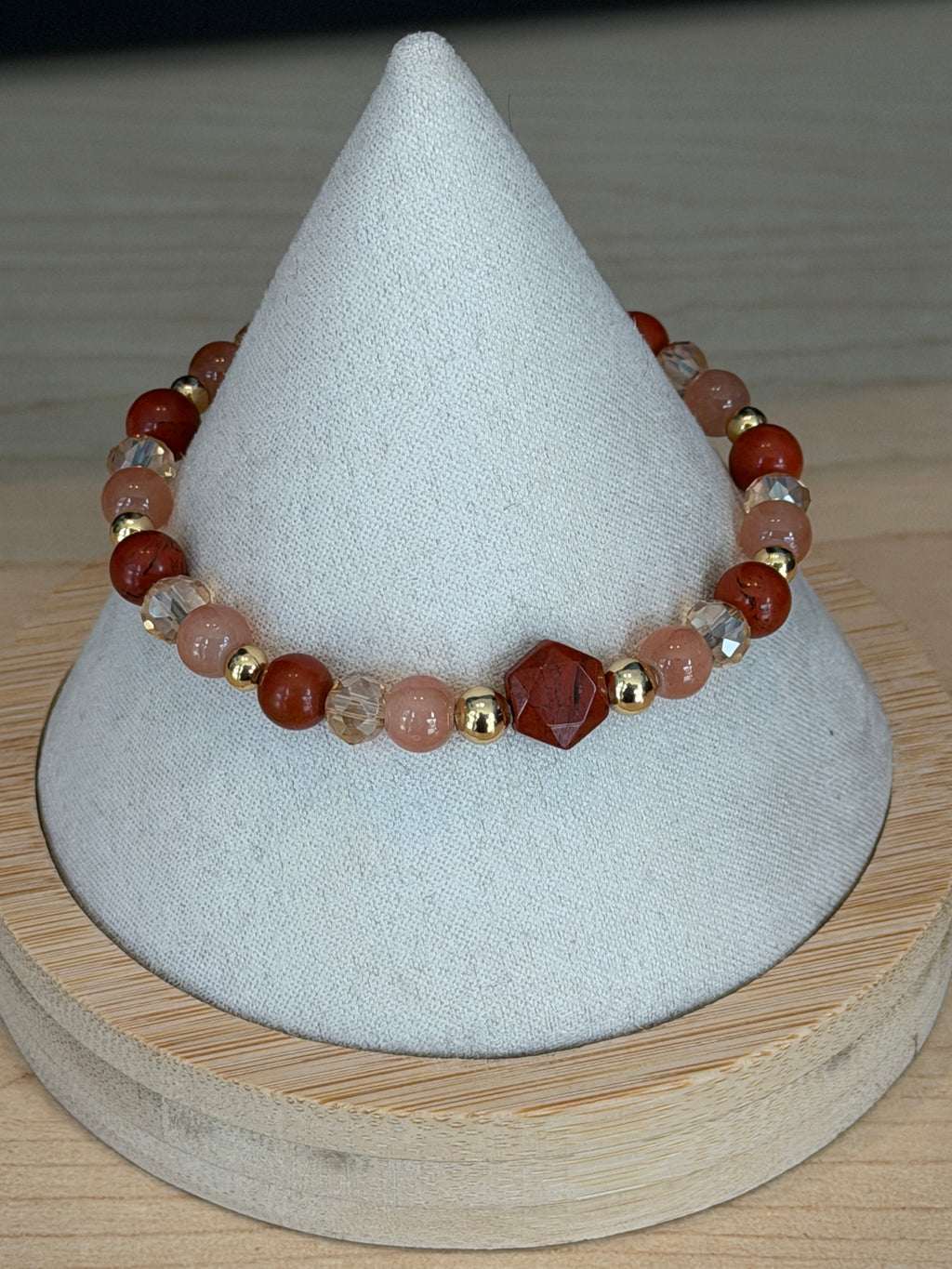 Solo #1 Hexagon Red Jasper Single Bracelet