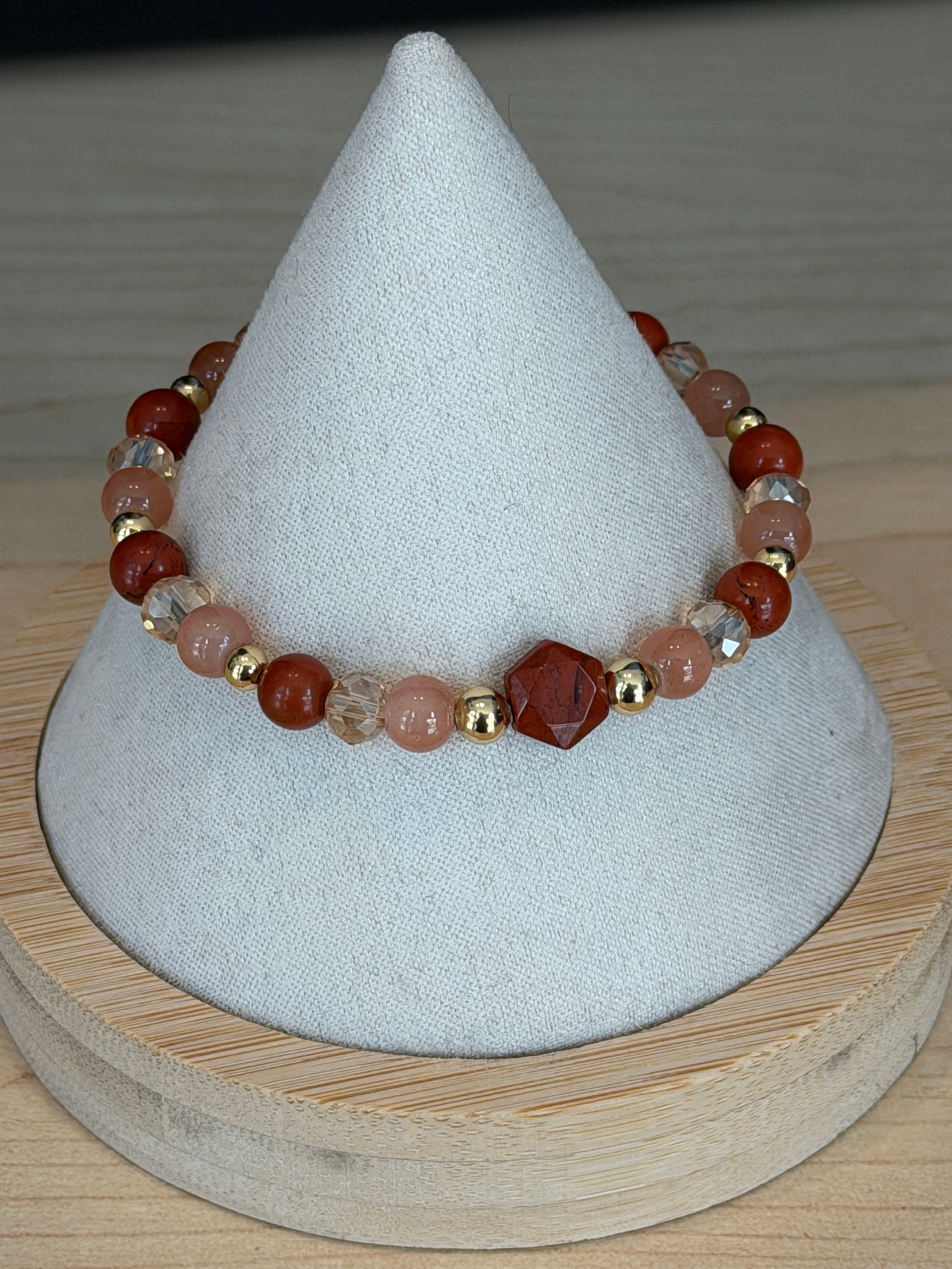 Solo #1 Hexagon Red Jasper Single Bracelet