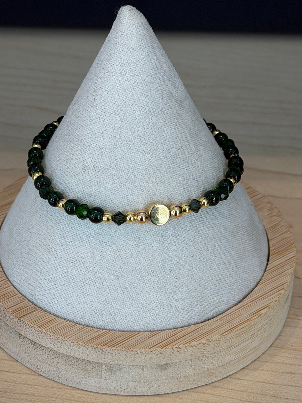 Single Bracelet Forest Green Glass