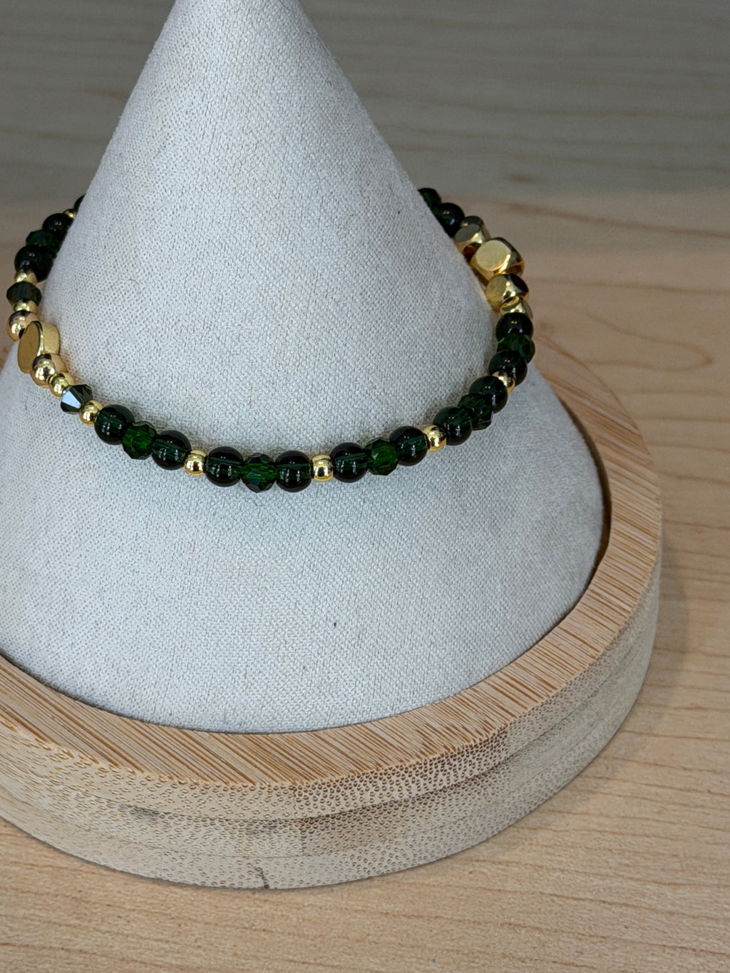 Single Bracelet Forest Green Glass