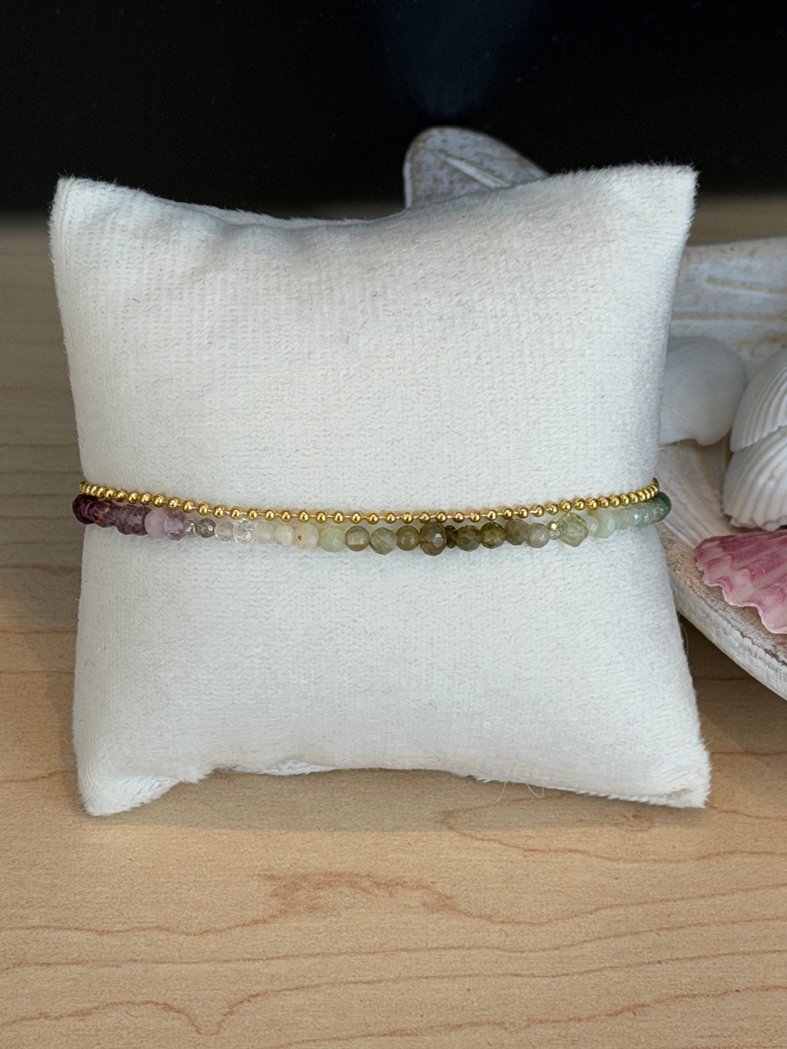 Duet Bracelet green/garnet @Evanston Made Storefront