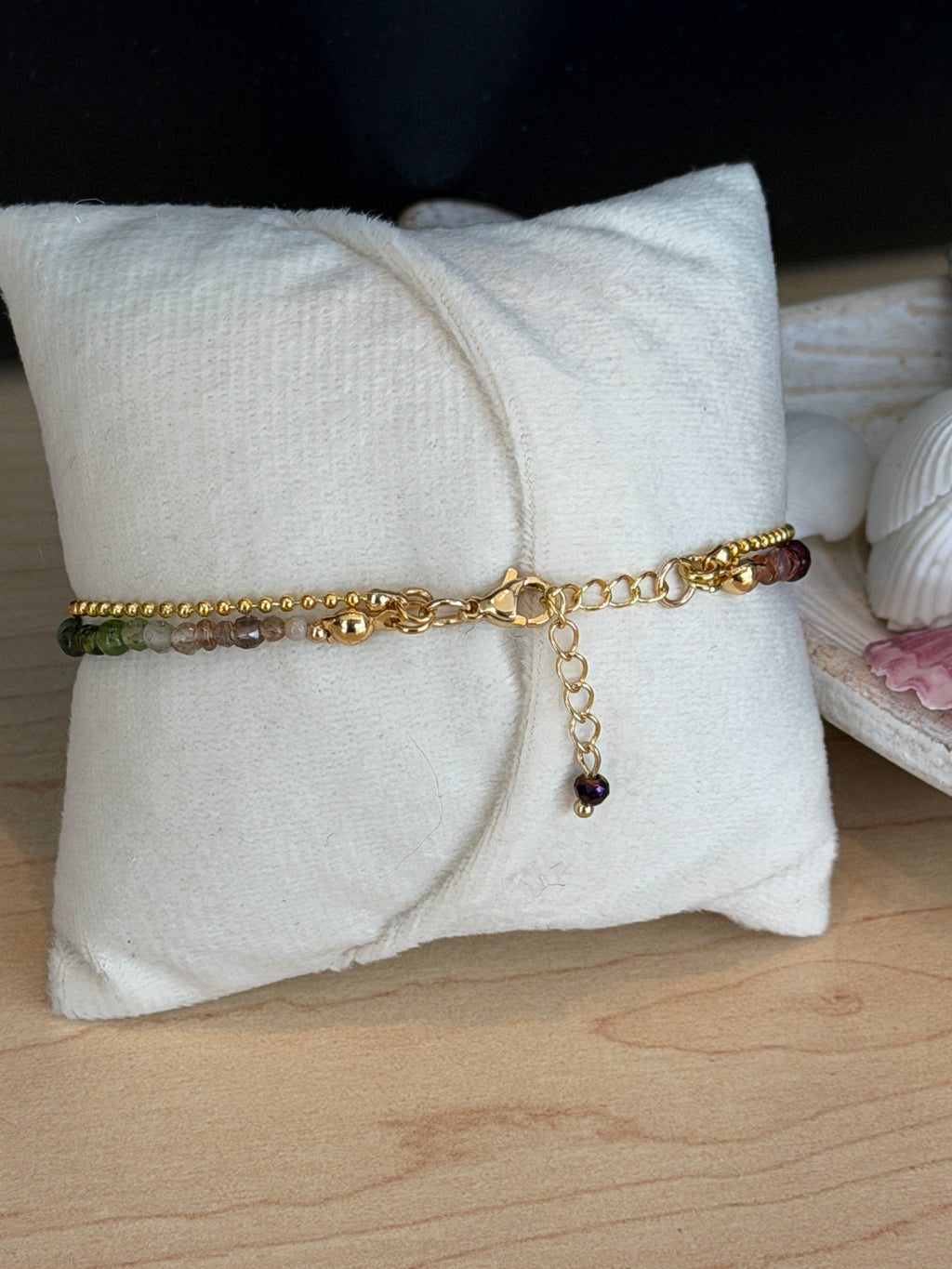 Duet Bracelet green/garnet @Evanston Made Storefront