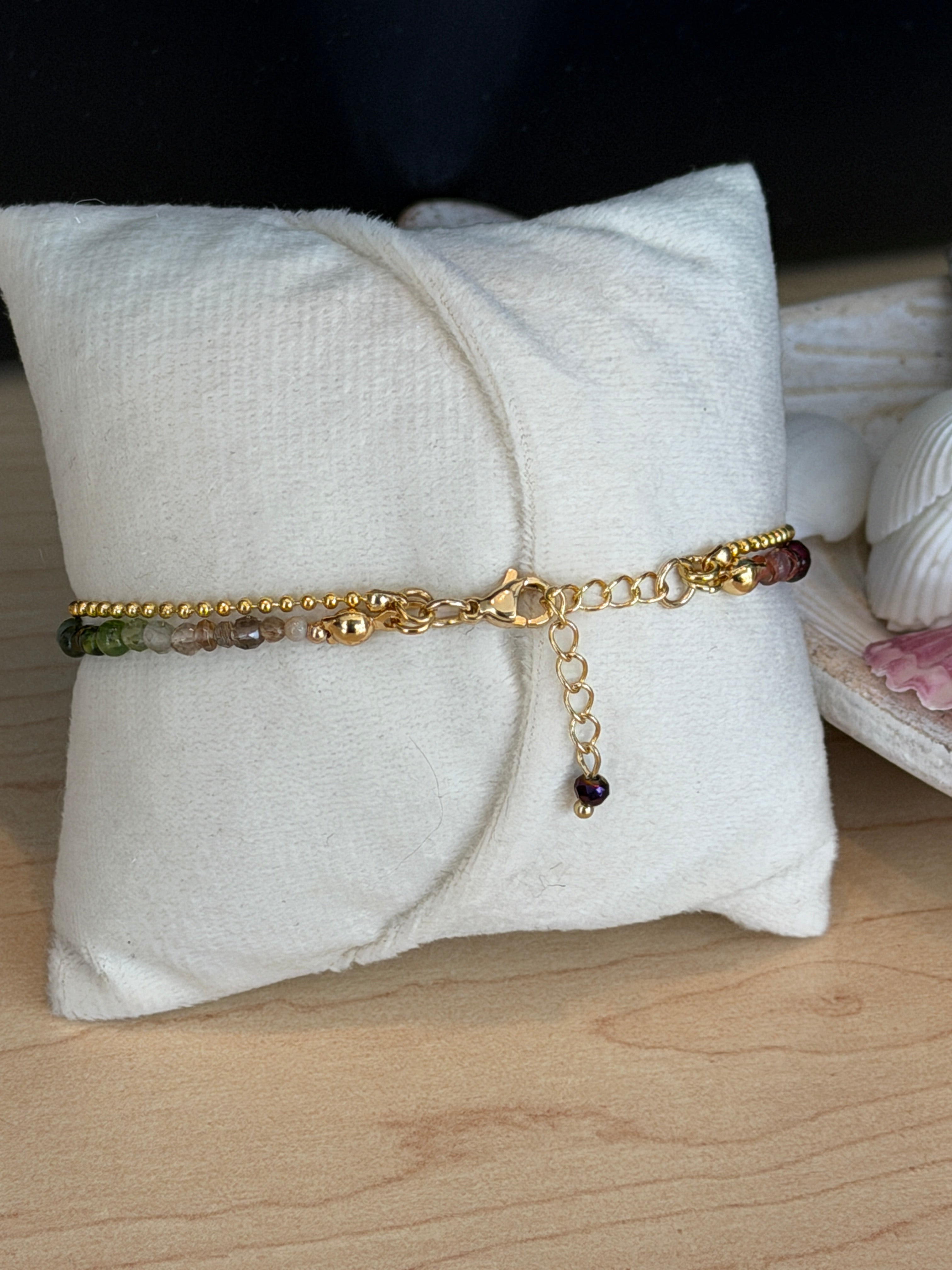 Duet Bracelet green/garnet @Evanston Made Storefront