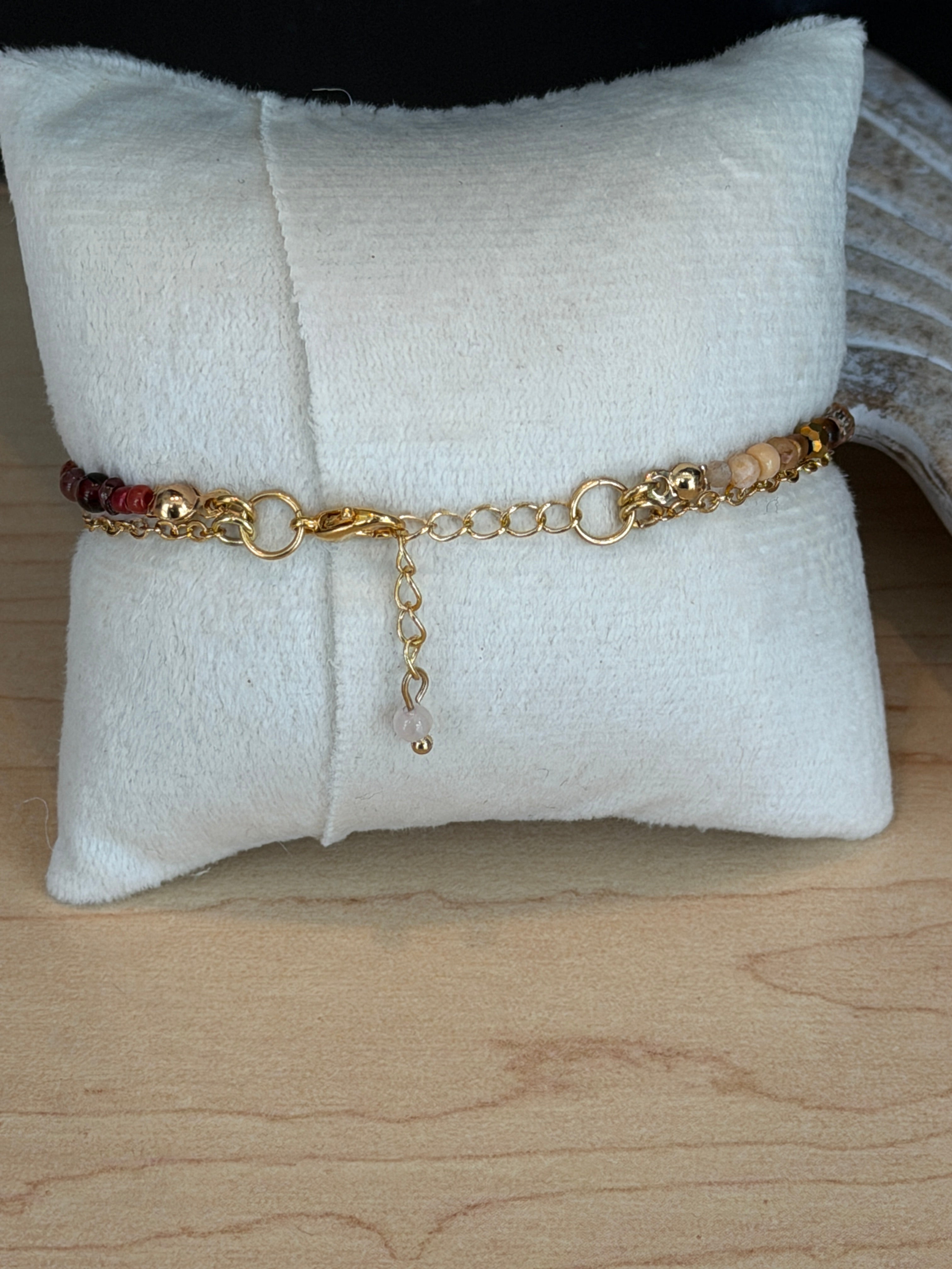 Duet bracelet #6 with Gold Plated Heart Charm