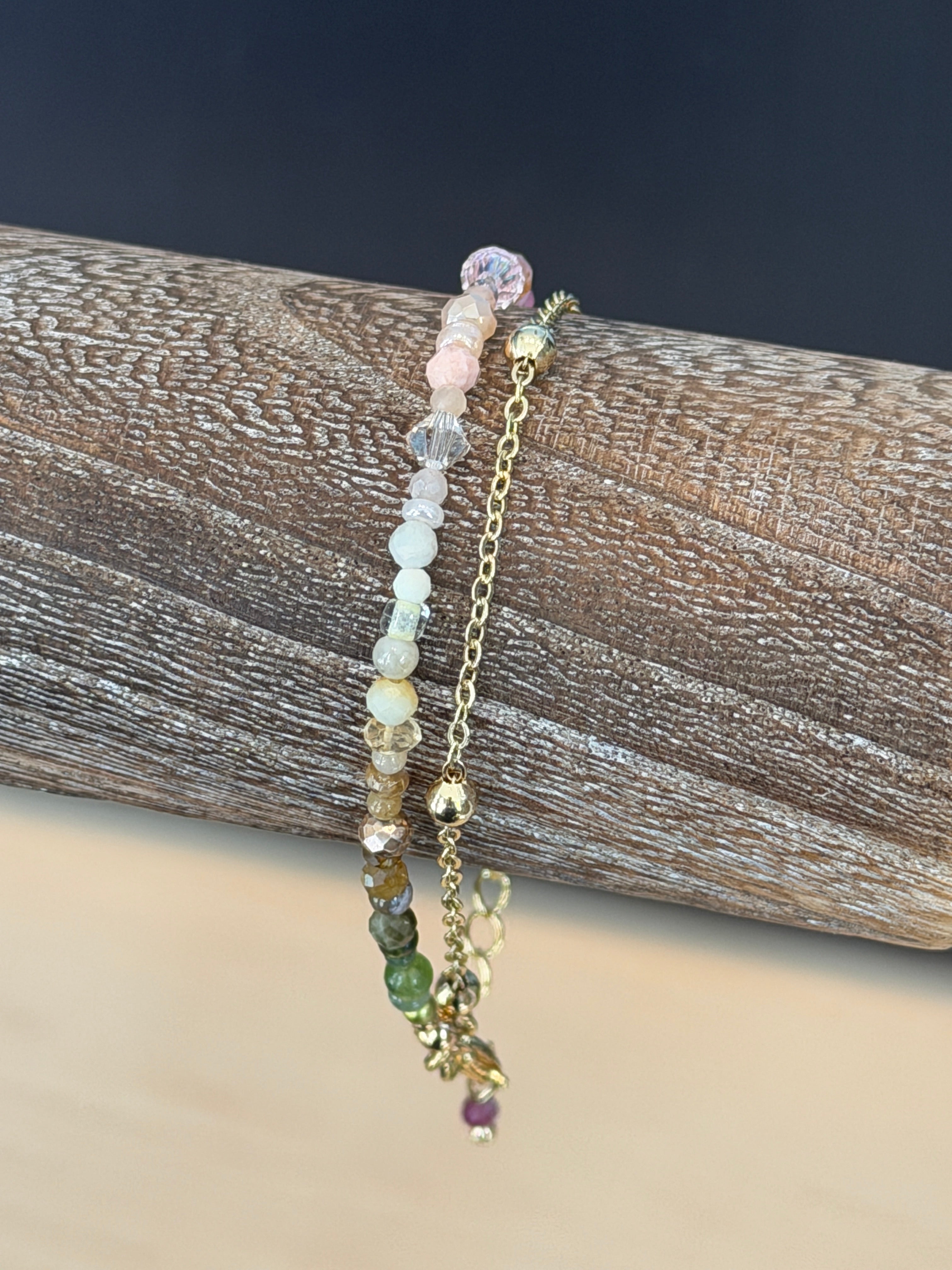 Duet bracelet #5 Pink & Green